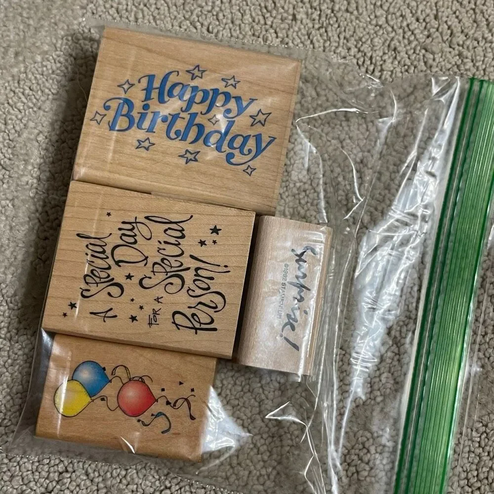 Happy Birthday Stamping Set Mix Brands Rubber Stamps
